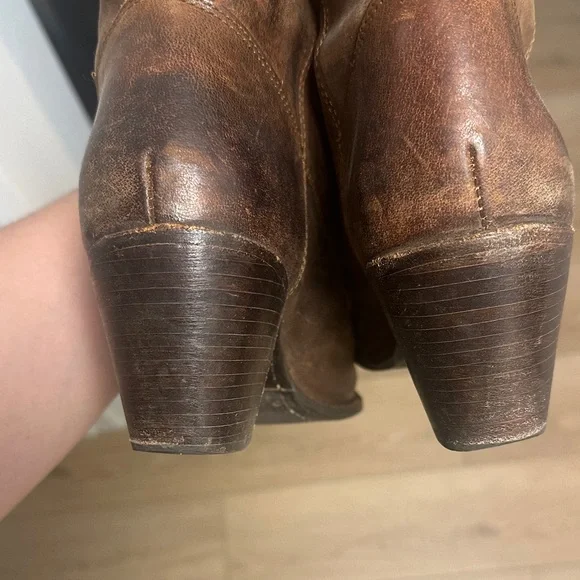 Brown Jackie Button Frye Boots - Picture 3 of 5